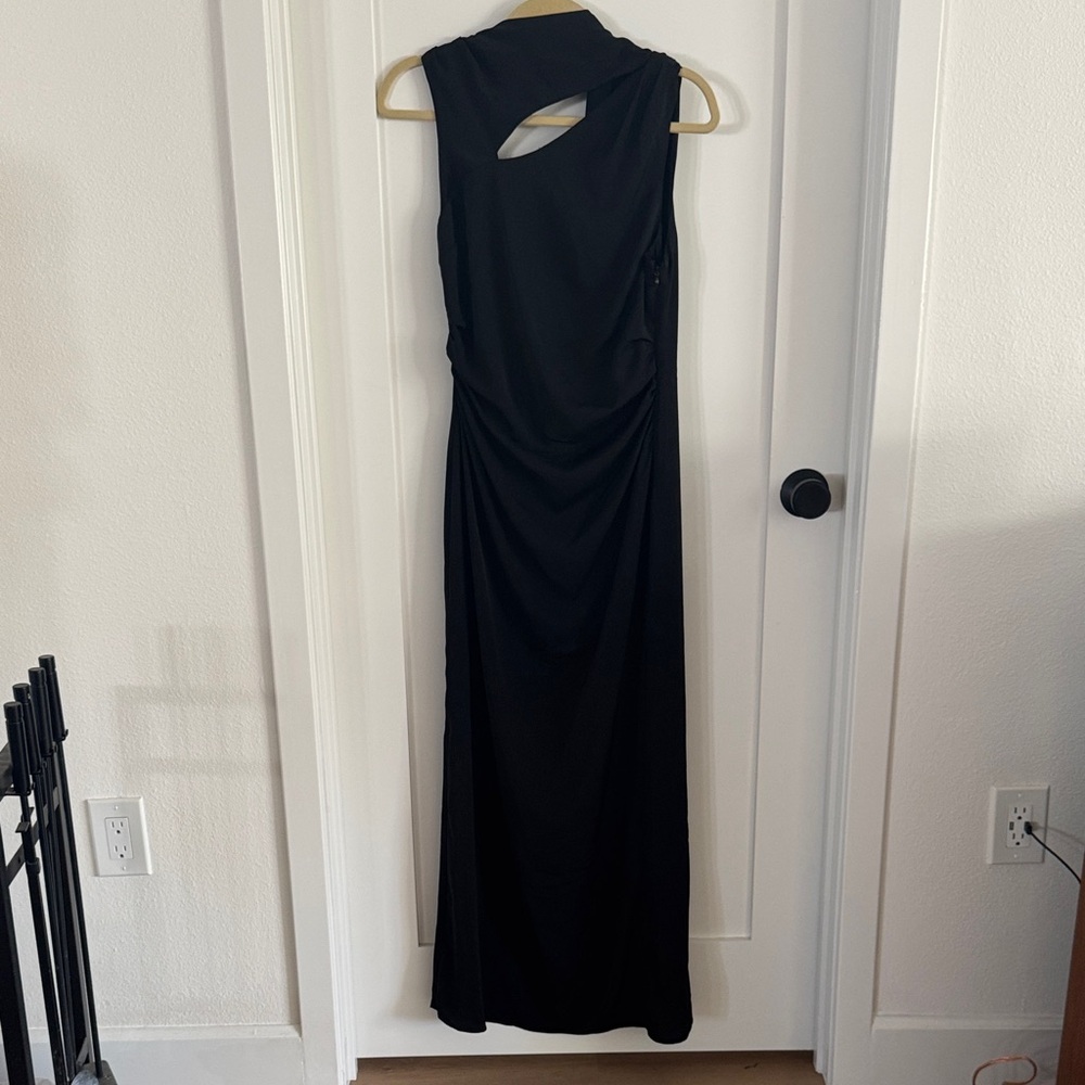 Josephine HJ x NAKD Black Dress with fringe cape/scarf